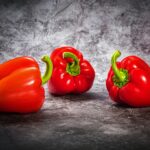 Red bell peppers, high in vitaimin c
